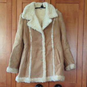 Wilsons Leather Cream and Tan Teddy Jacket